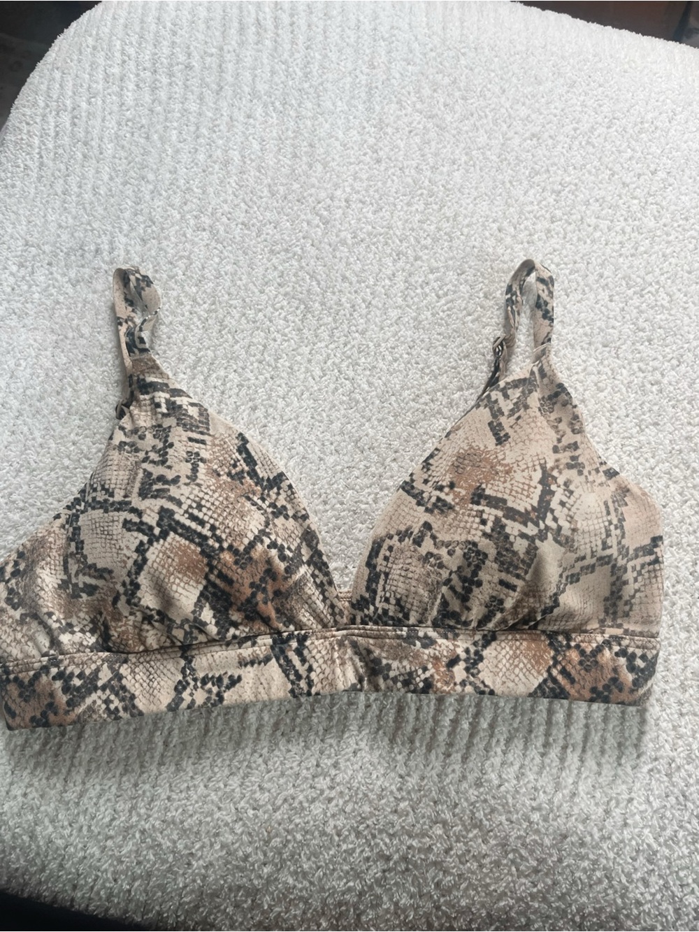 Aerie Offline Neutral Snake Print Reptile Comfort Bra - Beige/Brown